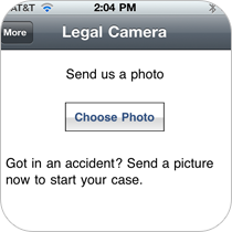 Allow customers to take a photo or send an existing photo and email it directly to your business inside your app.
